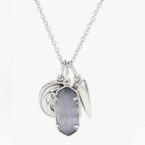 Kendra Scott Dira Silver Necklace with Gray Pendant